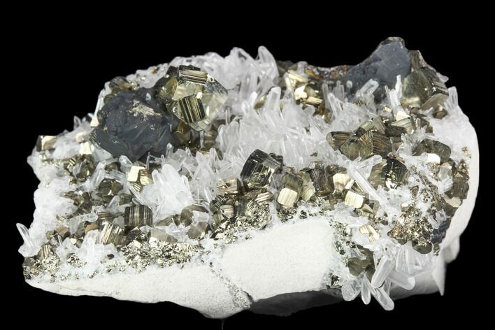 Quartz, Sphalerite and Pyrite Association - Peru #126543